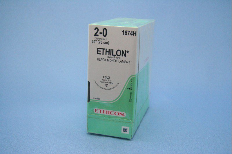 Ethilonâ„¢ Suture with Needle, Size 2-0