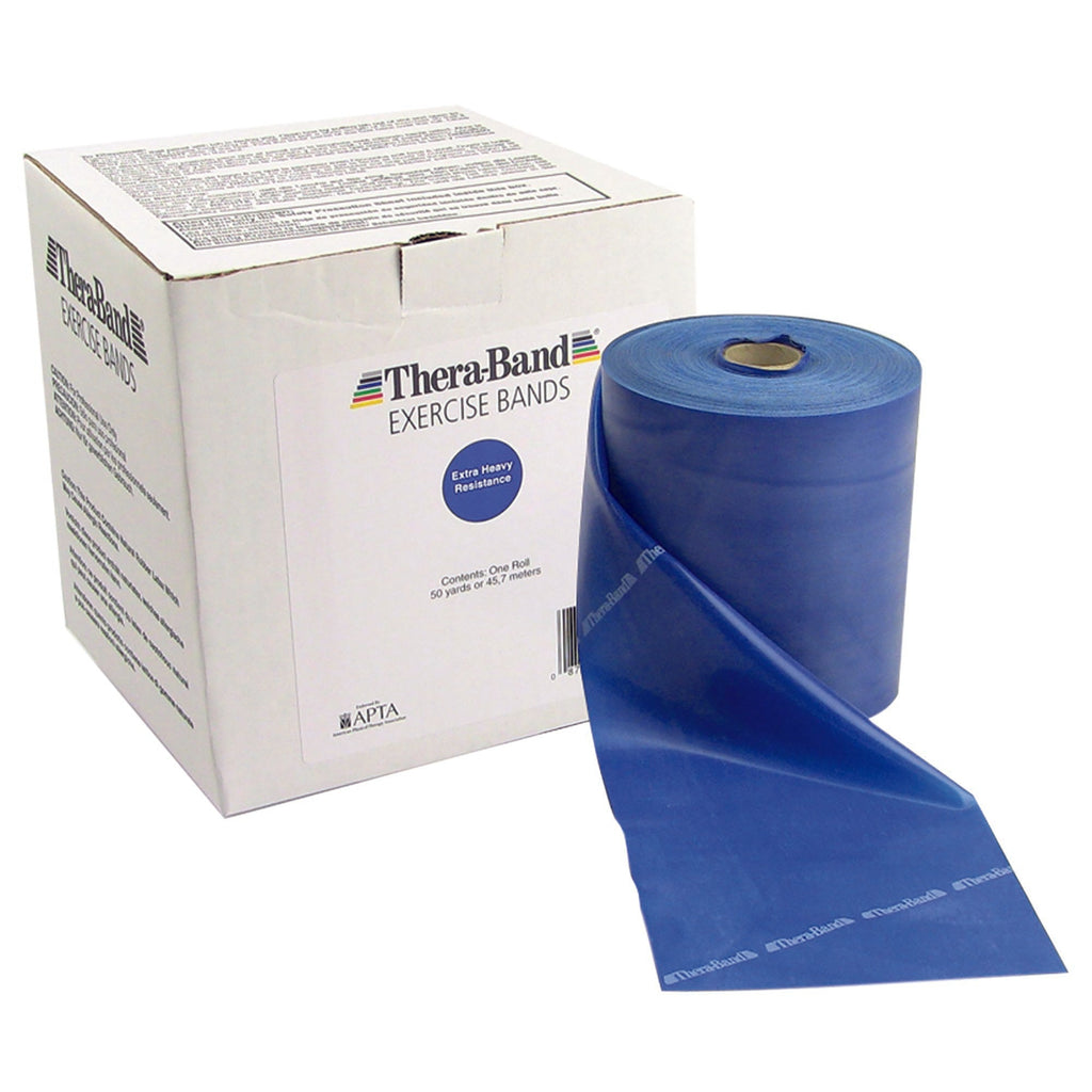 TheraBandÂ¨ Exercise Resistance Band, Blue, 5 Inch x 50 Yard, X-Heavy Resistance