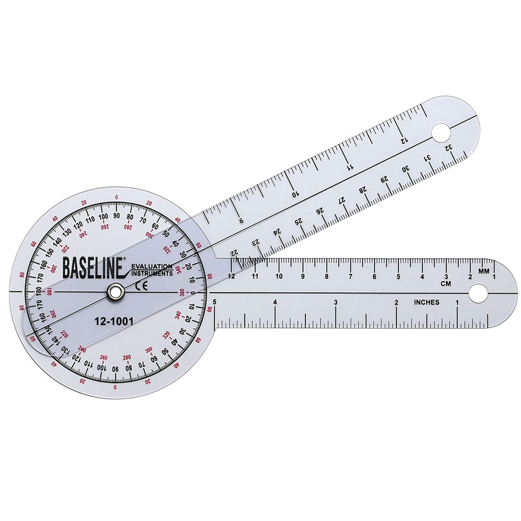 BaselineÂ¨ 360Â¡ Head Plastic Goniometer, 8 Inch Arms