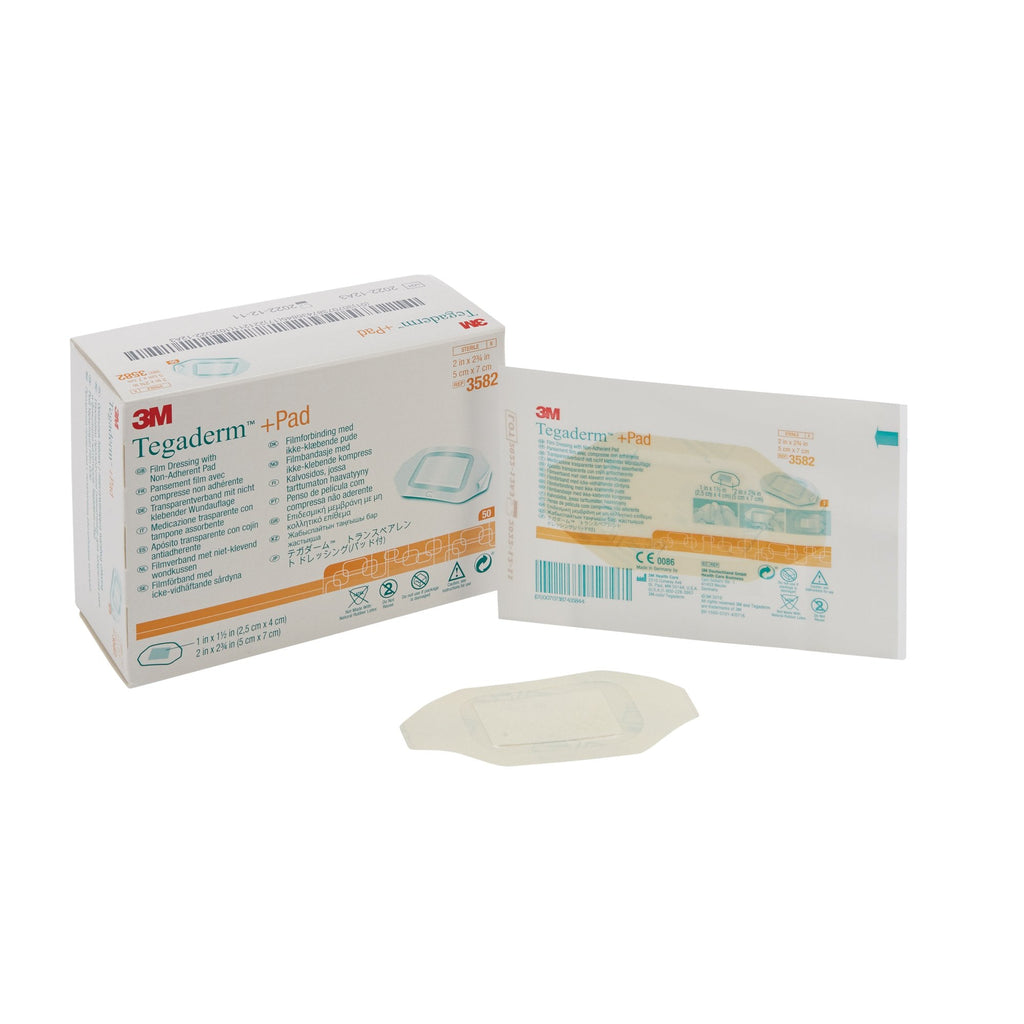 3Mâ„¢ Tegadermâ„¢ Transparent Film Dressing with Pad, 2 x 2-3/4 inches