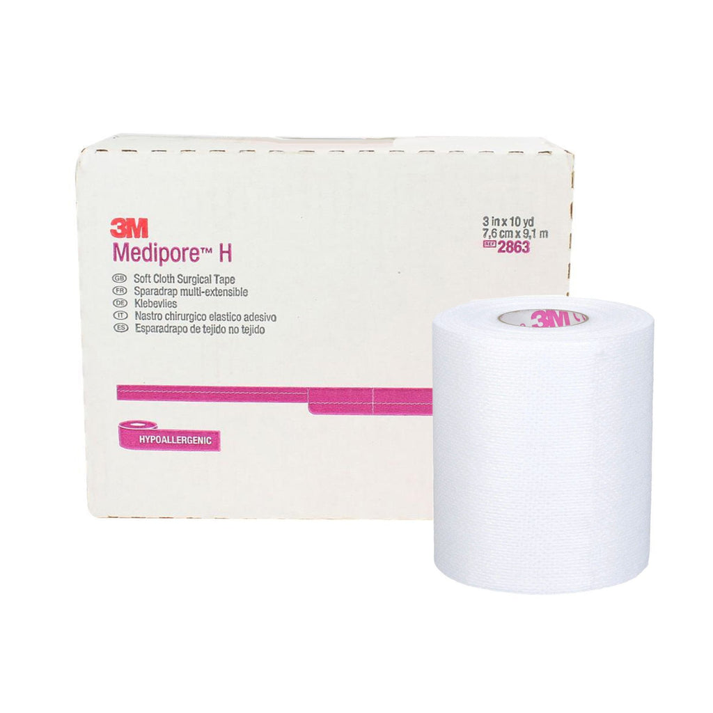 3Mâ„¢ Mediporeâ„¢ H Cloth Medical Tape, 3 Inch x 10 Yard, White