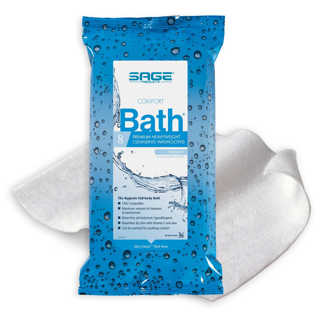 Comfort BathÂ® Cleansing Washcloths, Heavyweight, Soft Pack