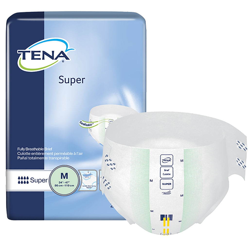 TENA Super Adult Heavy-Absorbent Incontinence Brief, Medium