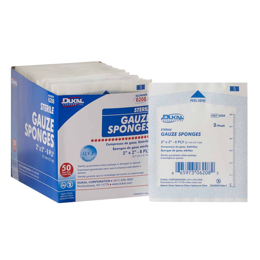 Dukalâ„¢ Sterile Gauze Sponge, 2 x 2 Inch