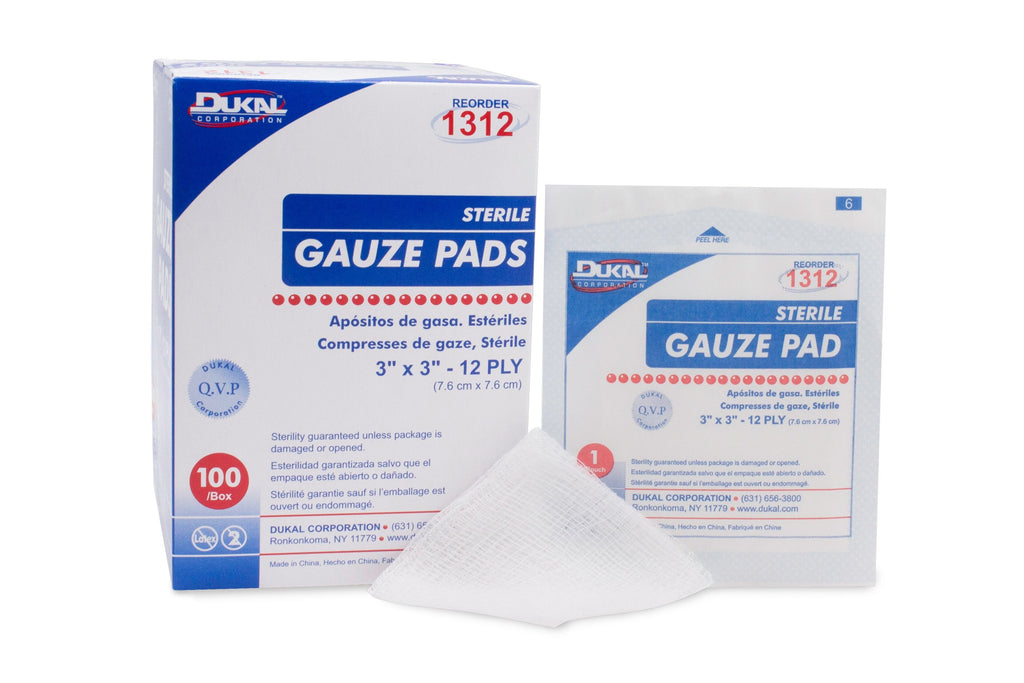 Dukalâ„¢ Sterile Gauze Sponge, 3 x 3 Inch