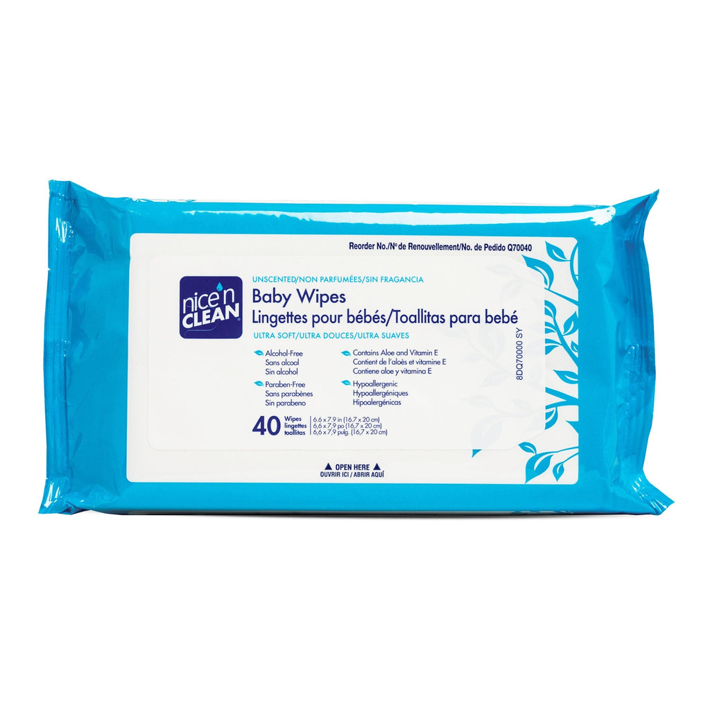 Niceâ€™n CleanÂ® Unscented Baby Wipes, Soft Pack
