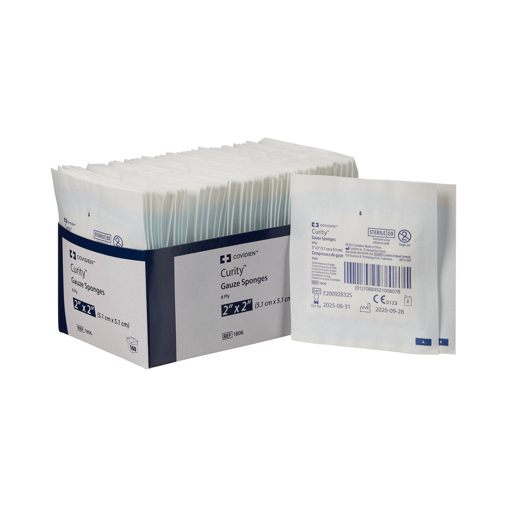 Curityâ„¢ Sterile USP Type VII Gauze sponge, 2 x 2 Inch