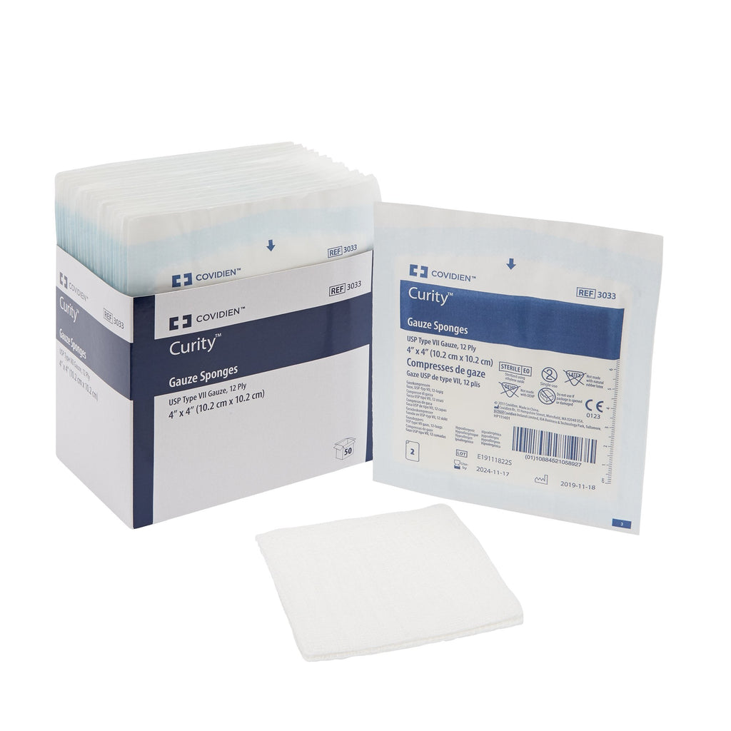 Curityâ„¢ Sterile USP Type VII Gauze sponge, 4 x 4 Inch