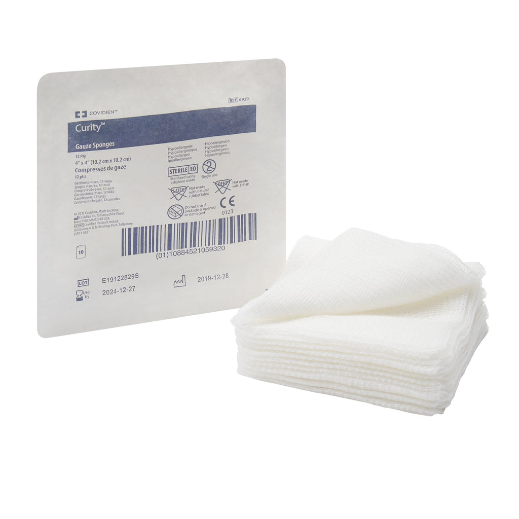 Curity Gauze Sponge, 12-Ply, 4 x 4 Inch, Sterile