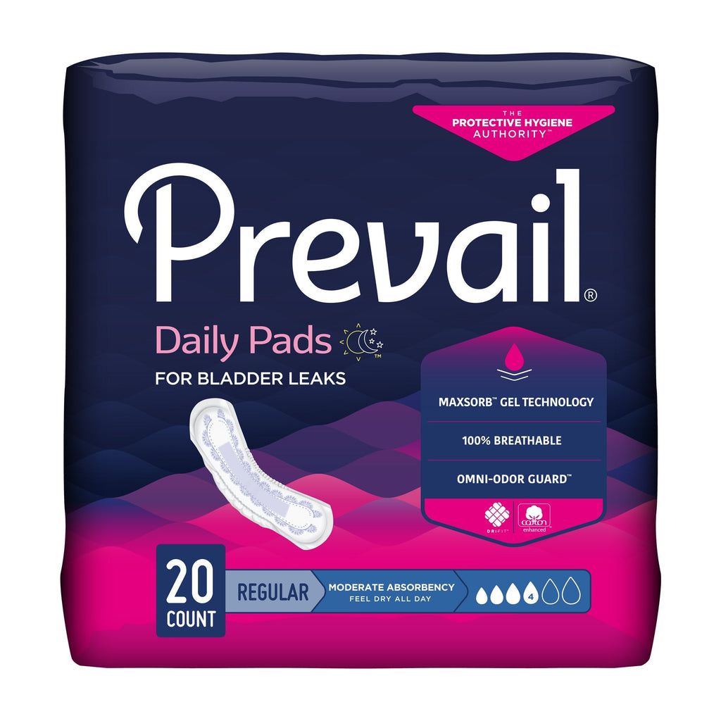 PrevailÂ® Daily Pads Moderate Bladder Control Pad, 9Â¼-Inch Length