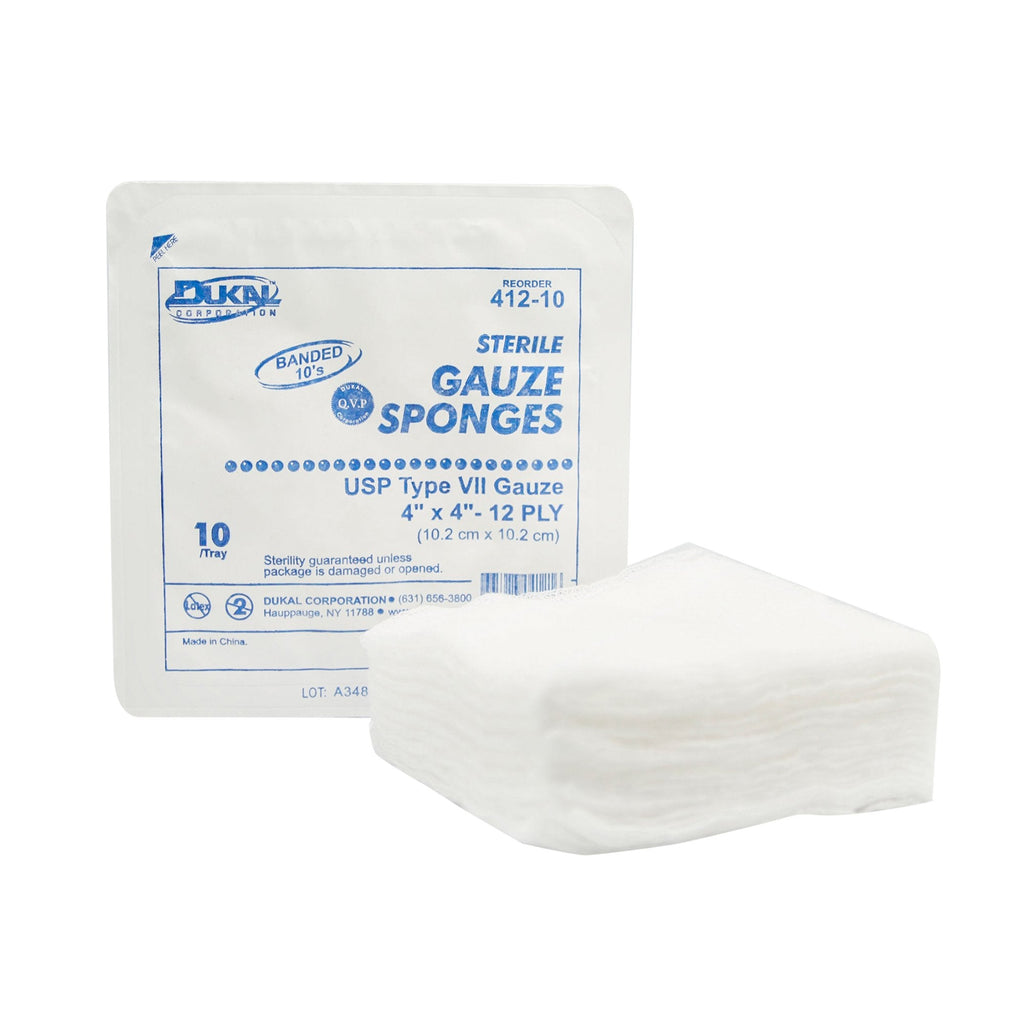 Dukalâ„¢ Sterile USP Type VII Gauze Sponge, 4 x 4 Inch