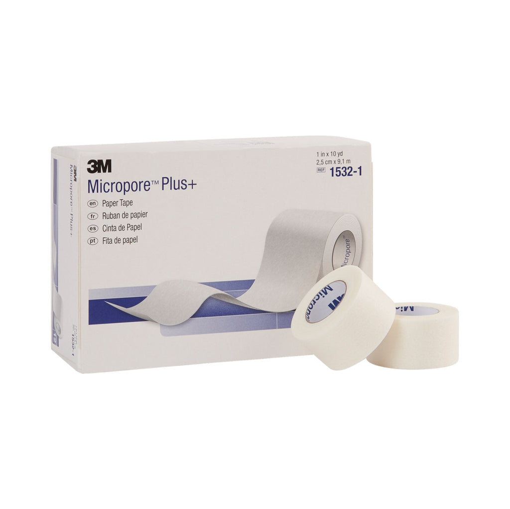 3Mâ„¢ Microporeâ„¢ Plus Paper Medical Tape, 1 Inch x 10 Yard, White