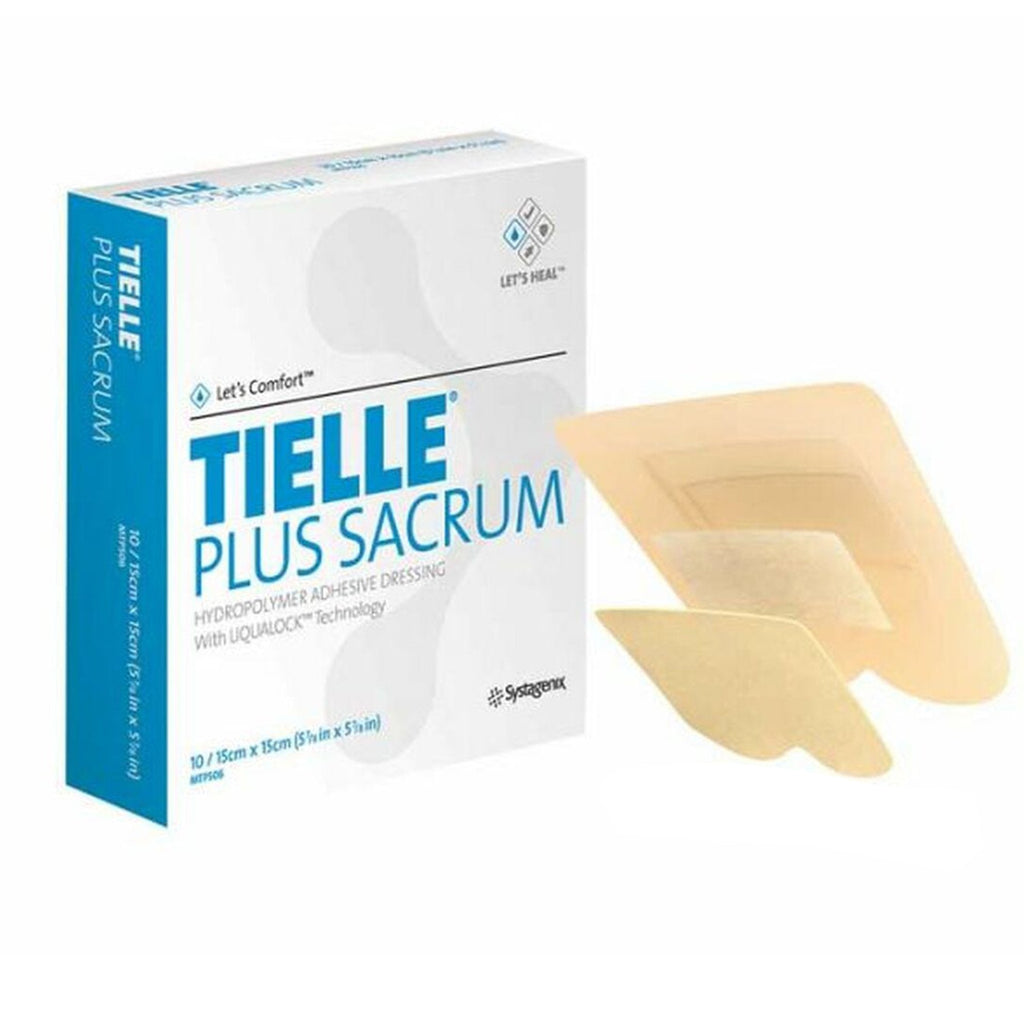 TielleÂª Plus Adhesive with Border Foam Dressing, 5-7/8 x 5-7/8 Inch