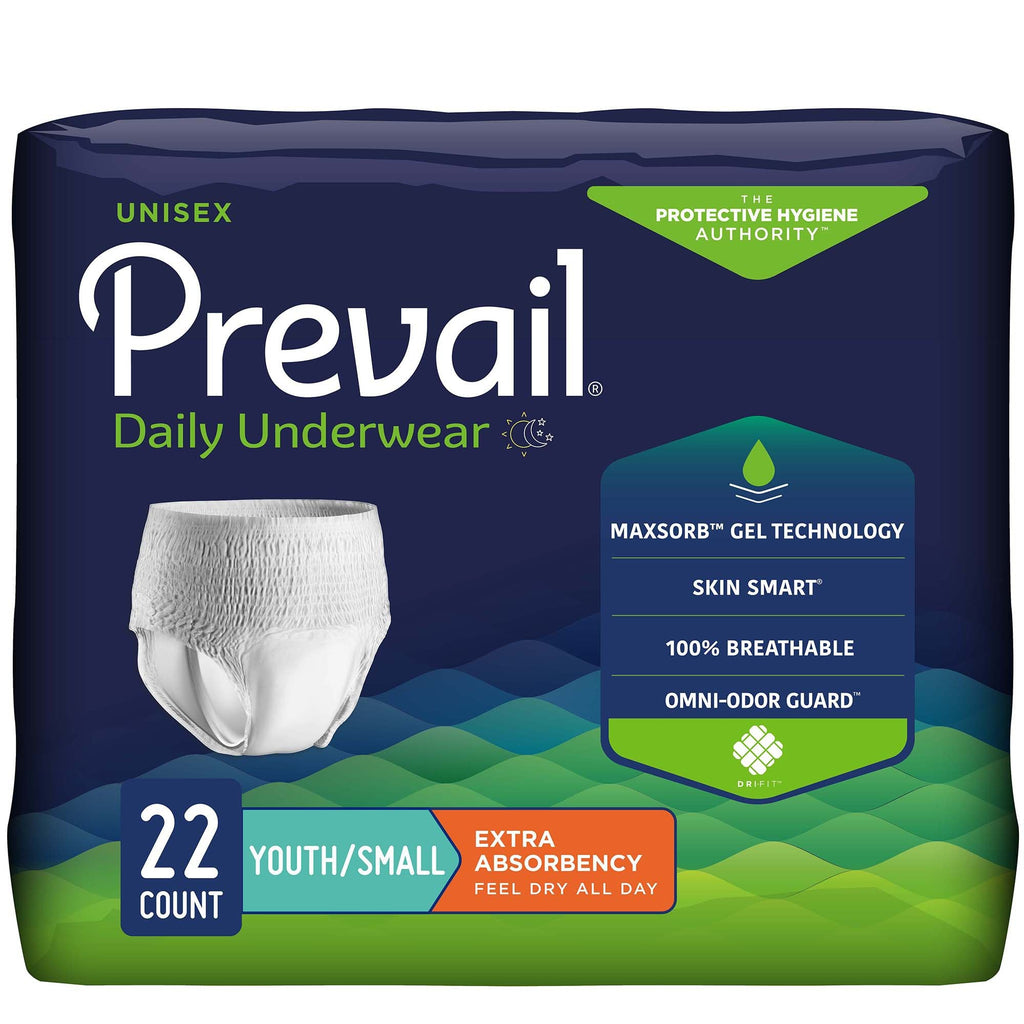 PrevailÂ¨ Daily Underwear Extra Absorbent Underwear, Small (Youth)