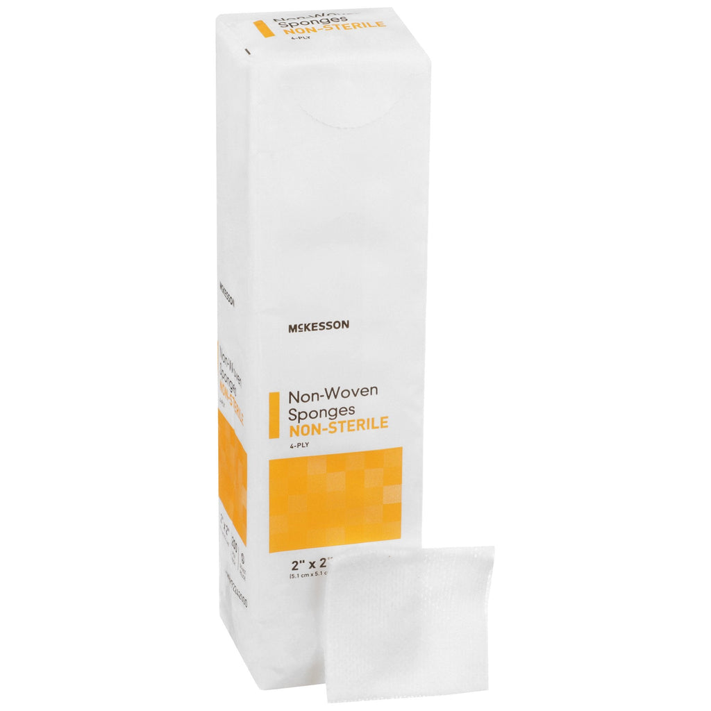 McKesson nonwoven Sponges, 4-Ply, nonsterile, White, 2" x 2"