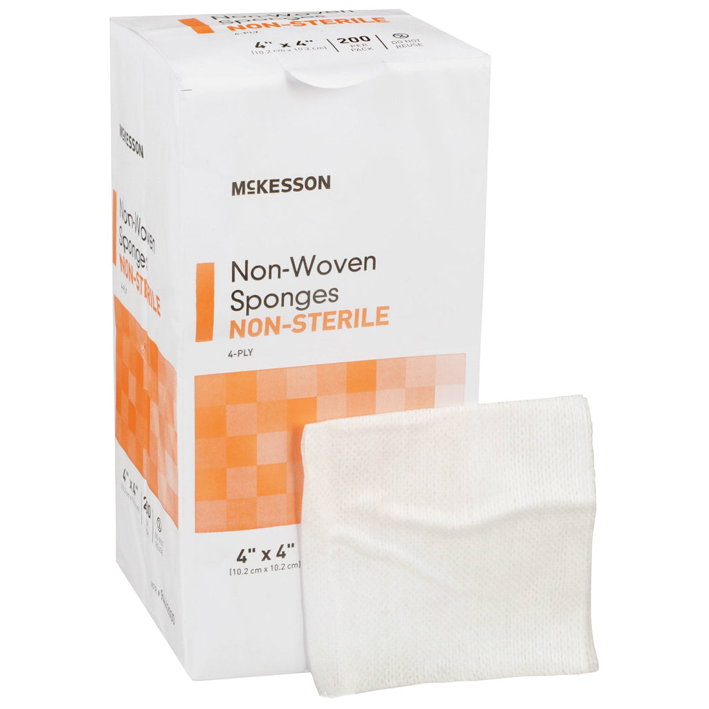 McKesson nonwoven Sponges, 4-Ply, nonsterile, White, 4" x 4"
