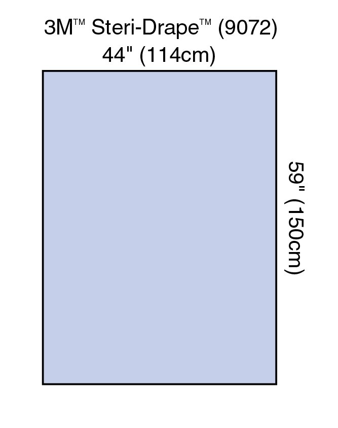 3M Steri-Drape Back Table Cover General Purpose Drape, 44" W X 59" L, Sterile