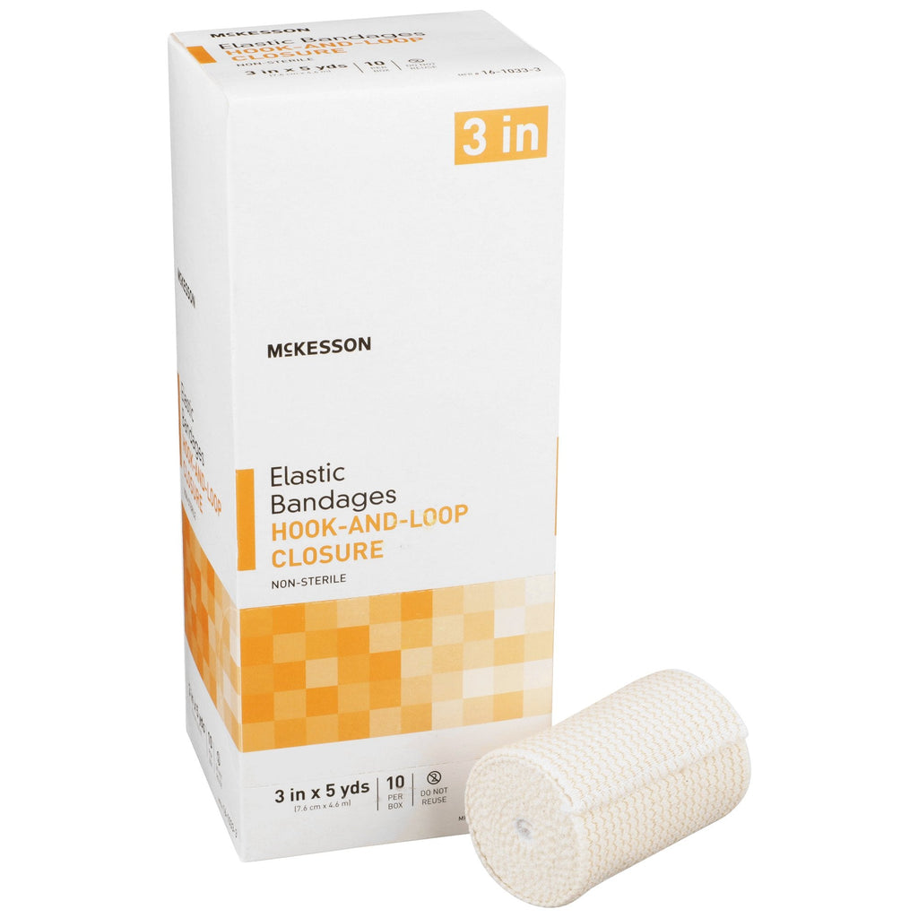 McKesson Bandage, Elastic, 3" x 5 yds, Hook-and-Loop Closure, Non-Sterile