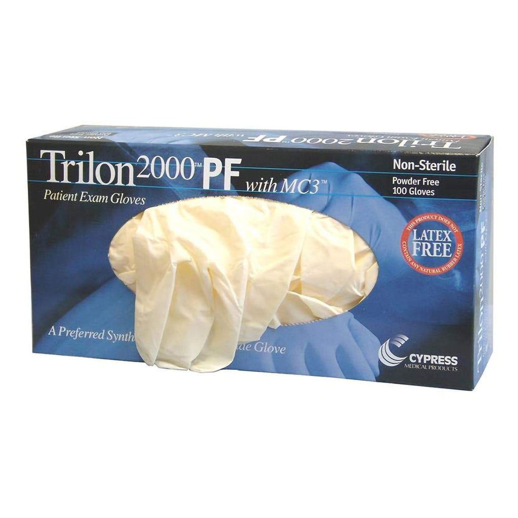 Trilon 2000Â¨ PF with MC3Â¨ Stretch Vinyl Standard Cuff Length Exam Glove, Medium, Ivory