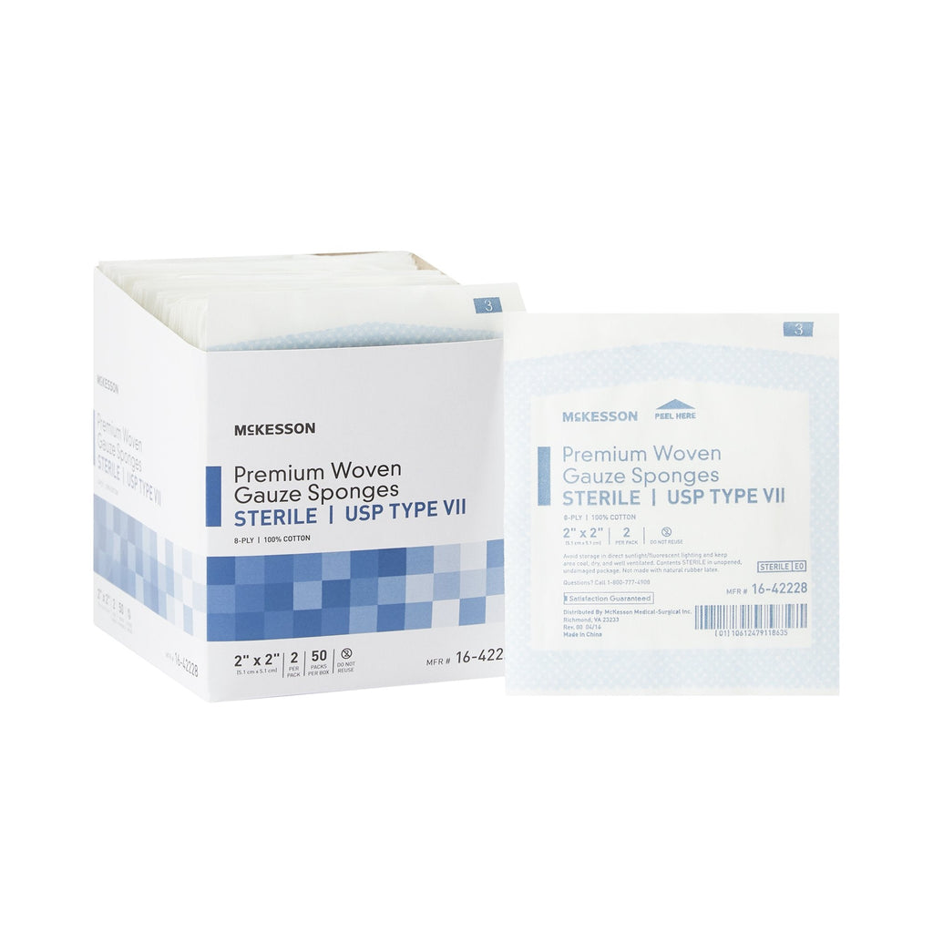 McKesson Sterile USP Type VII Gauze sponge, 2 x 2 Inch