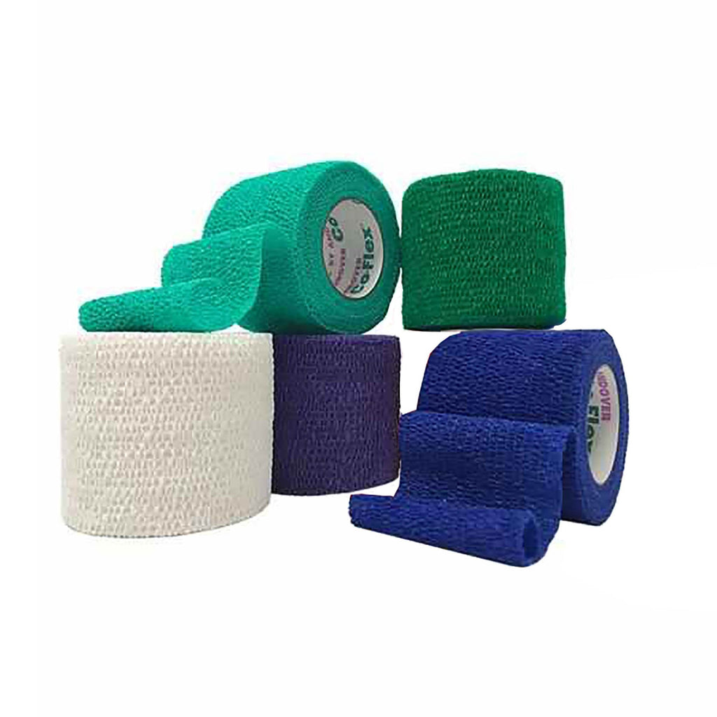 Co-FlexÂ¨ NL Compression Cohesive Bandage, 4 Inch x 5 Yard, Teal / Blue / White / Purple / Green