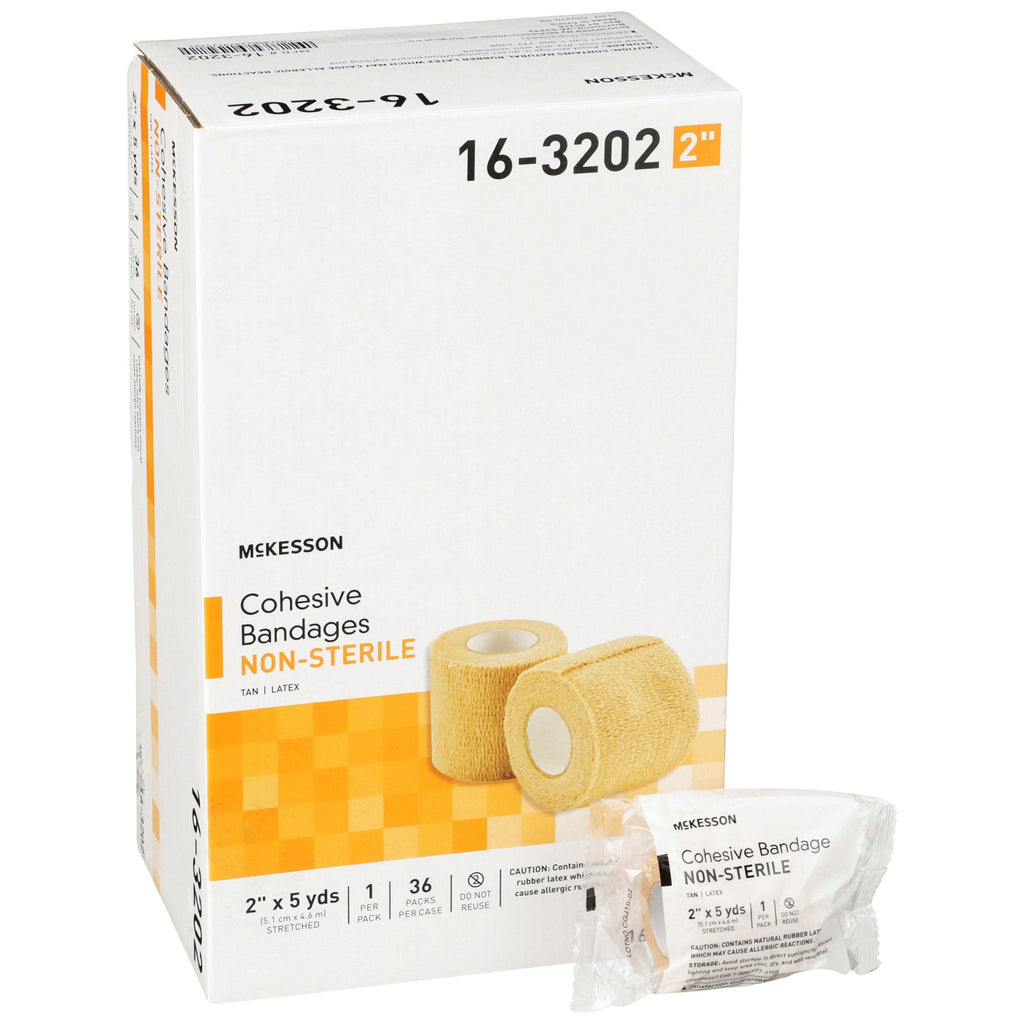McKesson Cohesive Bandage, Tan, Self-Adherent, 2" x 5 Yards