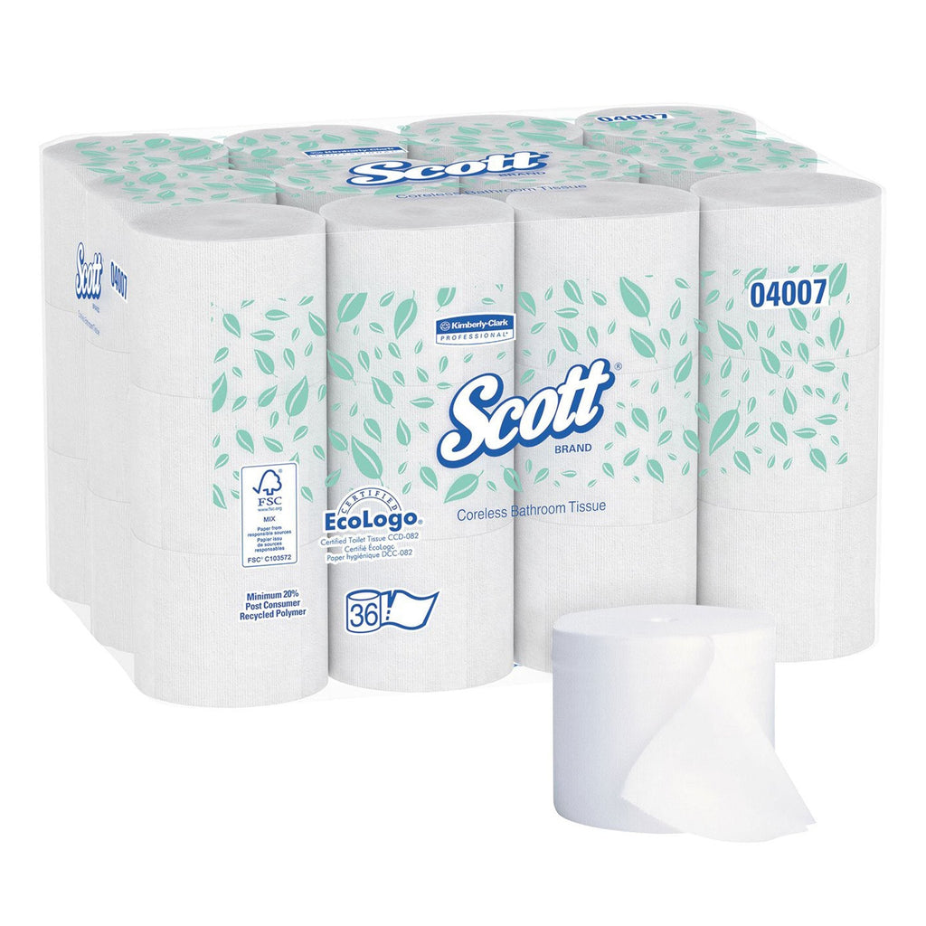 Scott Essential Toilet Tissue, 2-Ply, Standard Size, Coreless Roll
