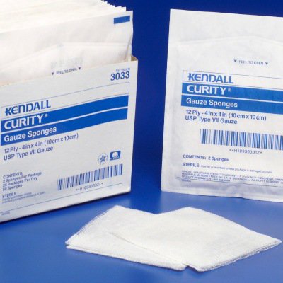CurityÂª Sterile USP Type VII Gauze sponge, 4 x 8 Inch