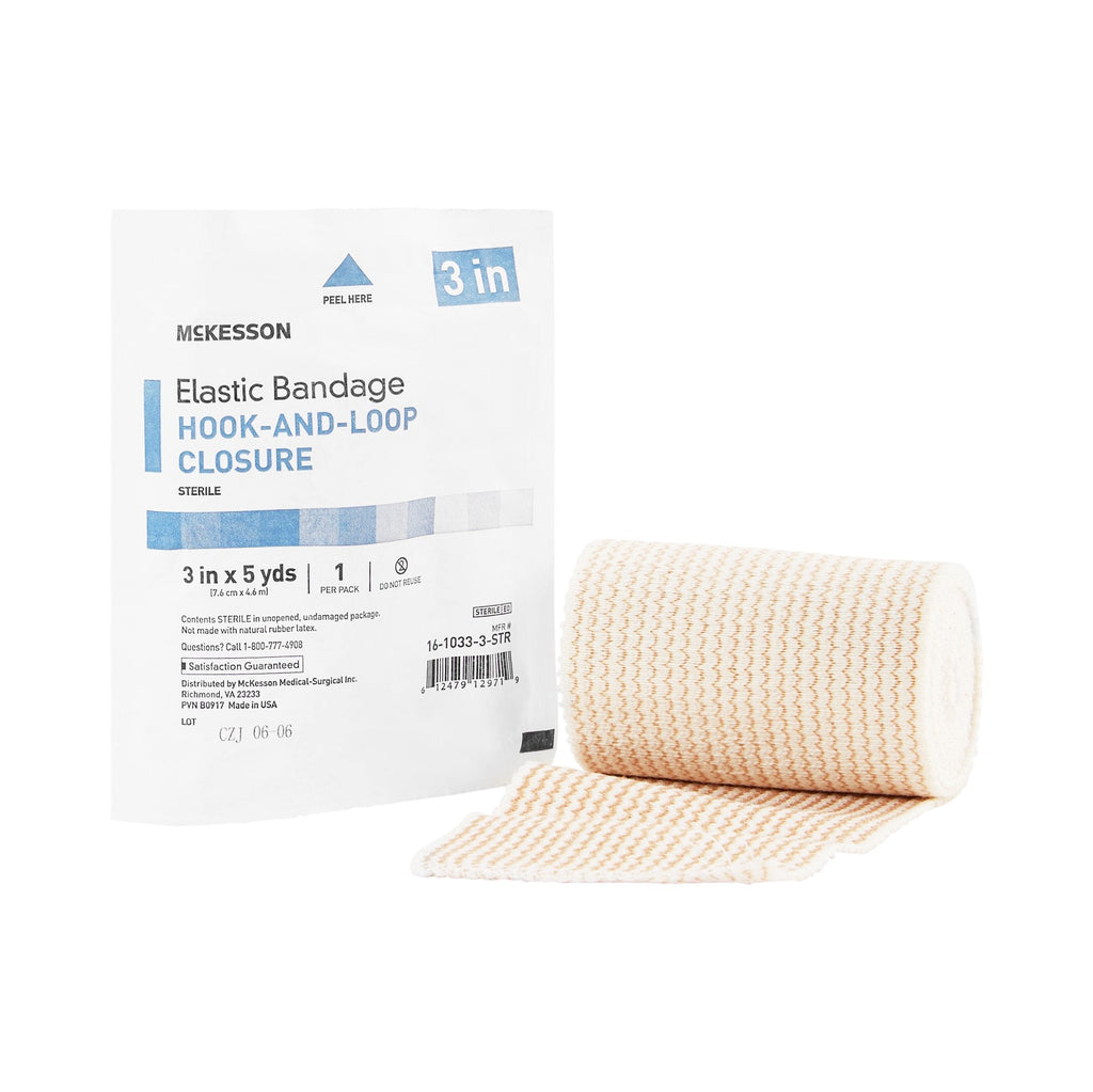 McKesson Elastic Bandage, Hook-and-Loop Closure, Sterile, 3" X 5 yd