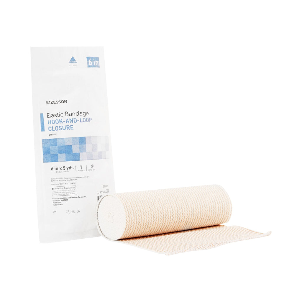 McKesson Elastic Bandage, Hook-and-Loop Closure, Sterile, 6" x 5 Yards