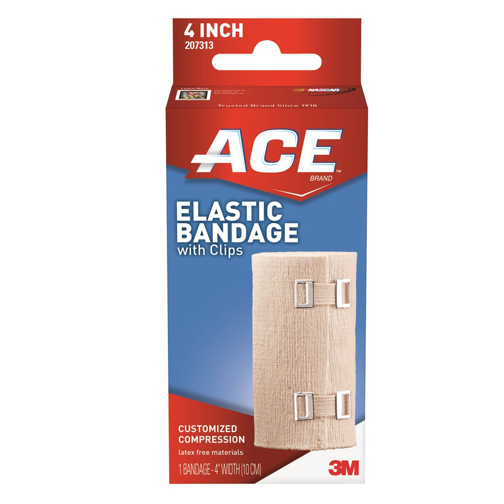 3MÂª ACEÂª Elastic Bandage with Clips, 4-Inch Wide