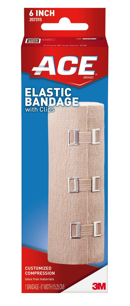 3MÂª ACEÂª Elastic Bandage with Clips, 6-Inch Wide