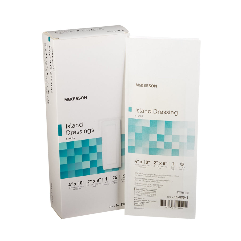 McKesson White Adhesive Dressing, 4 x 10 Inch