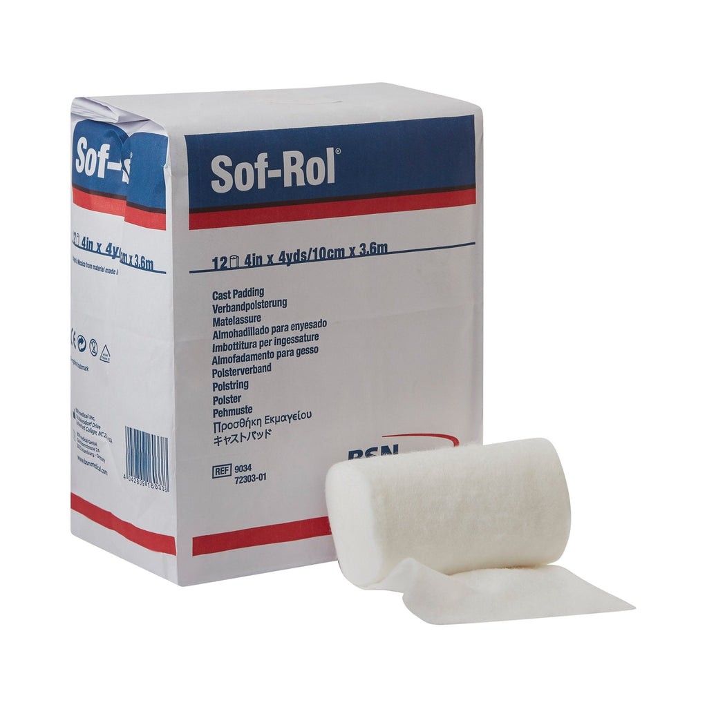 Sof-RolÂ¨ White Rayon Undercast Cast Padding, 4 Inch x 4 Yard