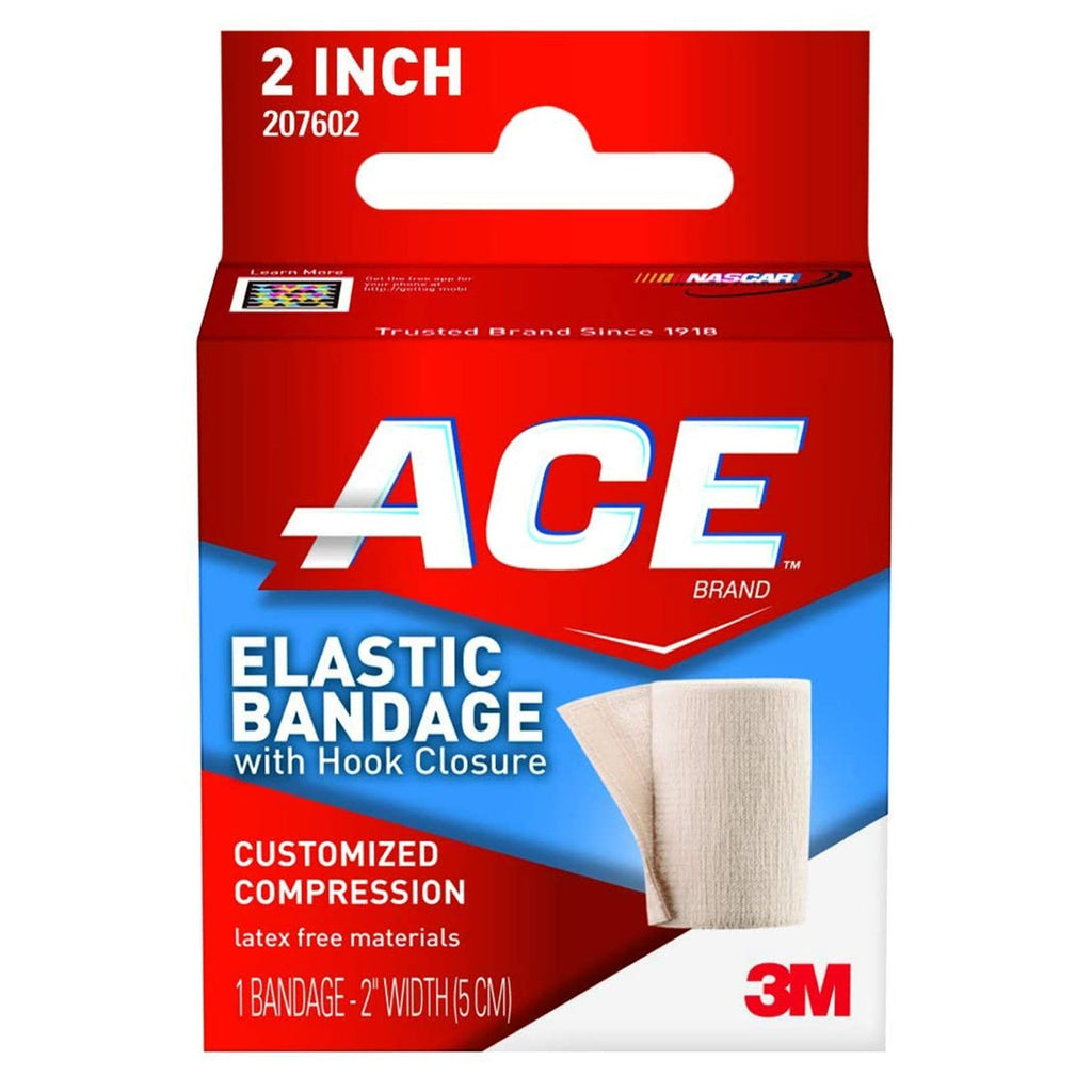 3M Ace Elastic Bandage, Standard Compression, Hook-and-Loop Closure, Tan