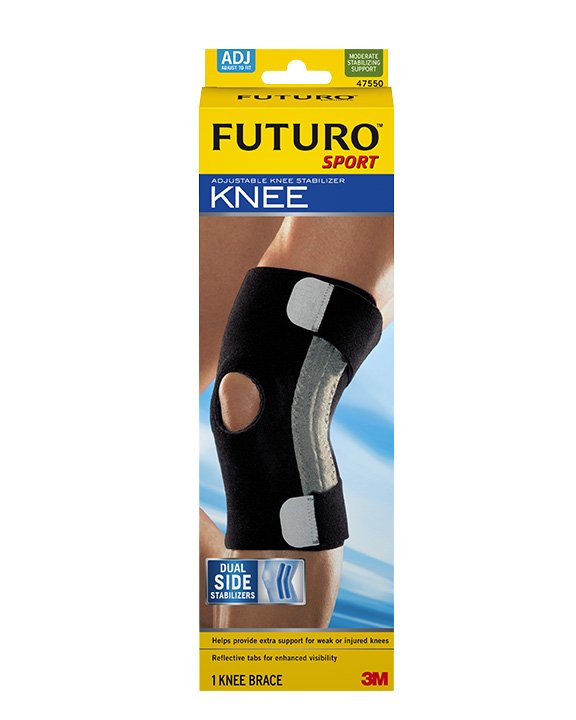 3M FUTURO Sport Knee Support, One Size Fits Most, Left or Right Knee, Hook-and-Loop Strap
