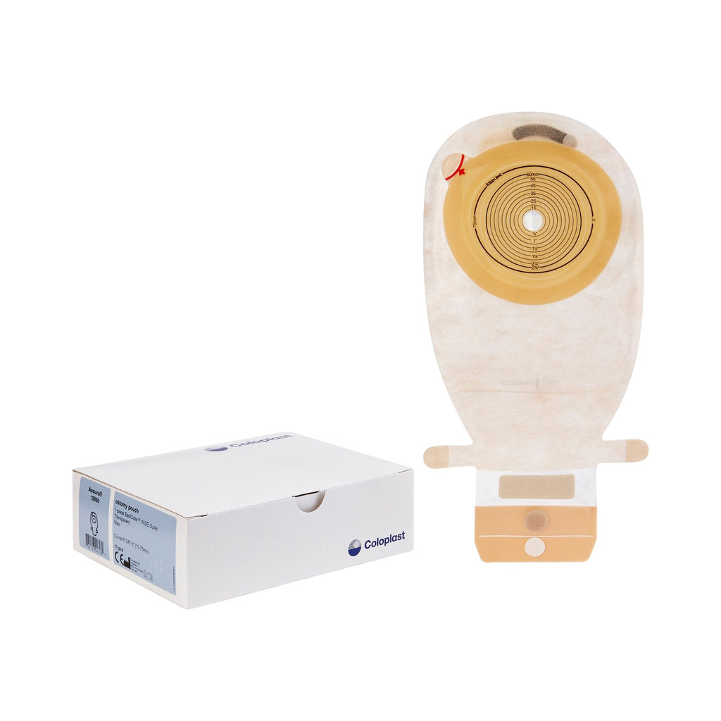AssuraÂ¨ EasiCloseÂª WIDE Outlet One-Piece Drainable Transparent Colostomy Pouch, 11_ Inch Length, 3/8 to 2_ Inch Stoma