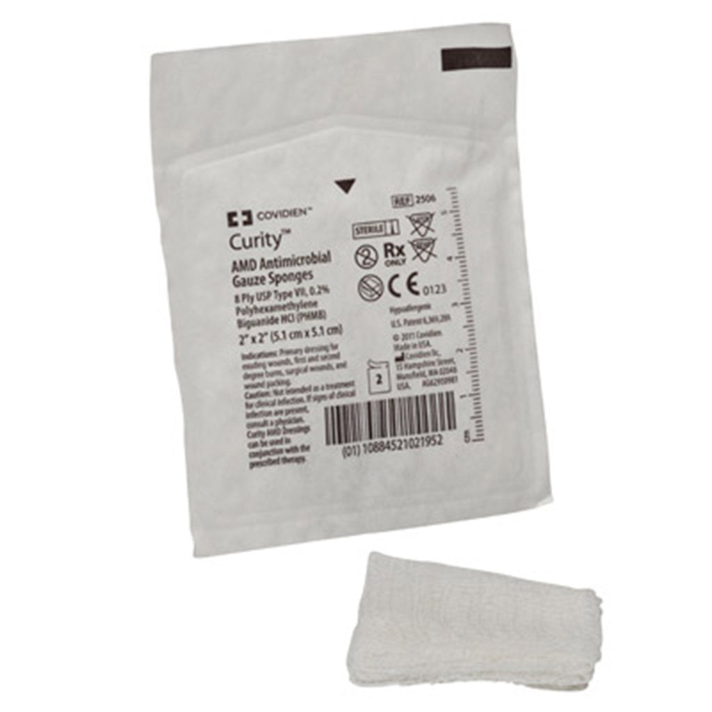 CurityÂª AMDÂª Sterile Antimicrobial Gauze sponge, 2 x 2 Inch