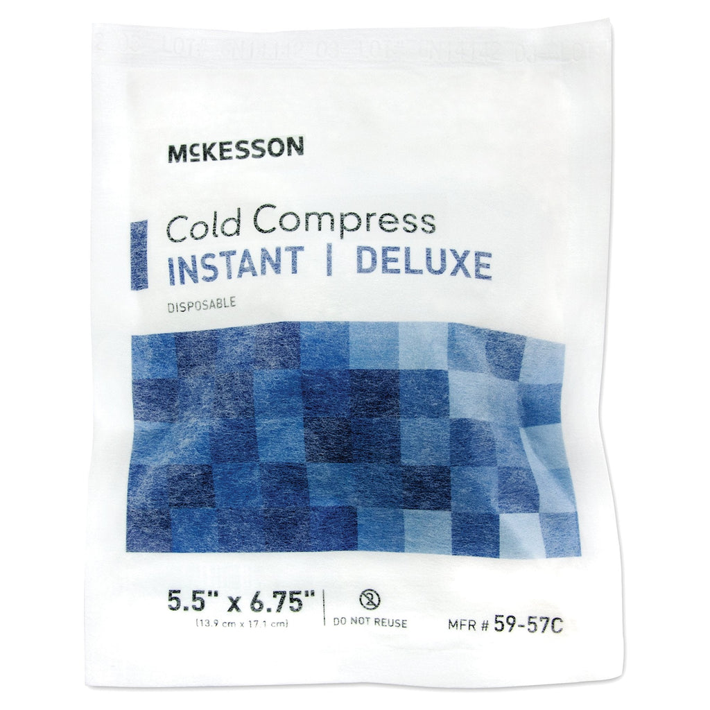 McKesson Deluxe Instant Cold Pack, General Purpose, Soft Cloth, Disposable, 5.5 X 6.75 Inch, Small