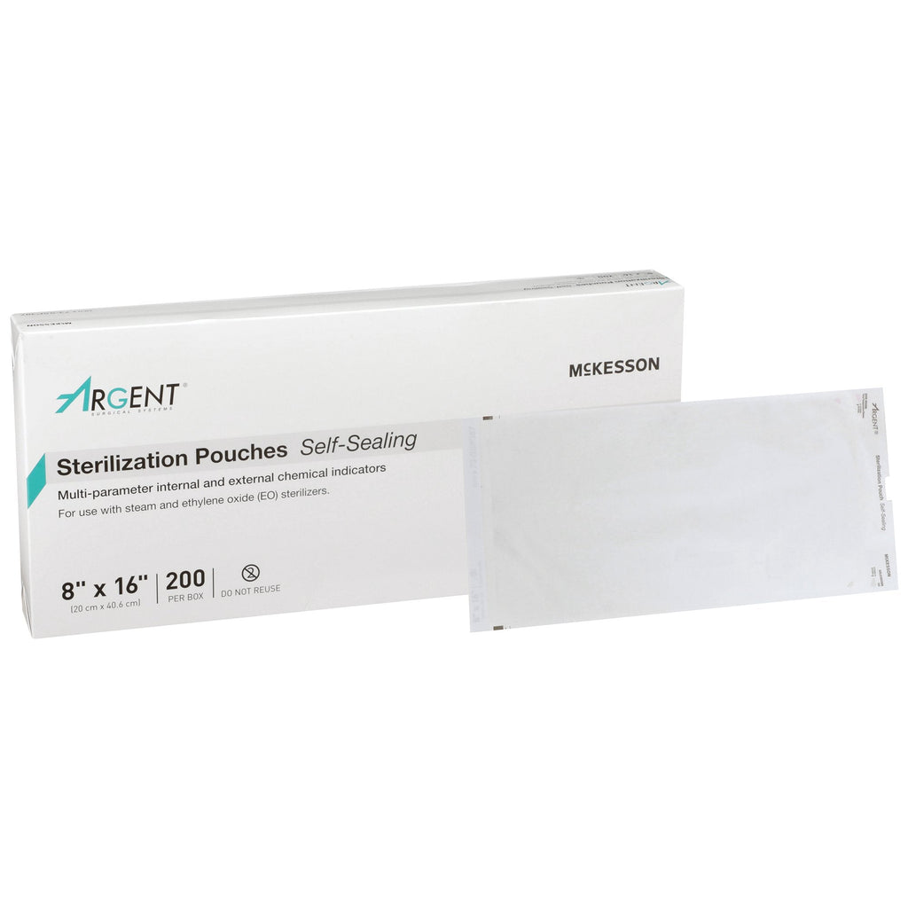 McKesson ArgentÂ¨ Sure-CheckÂ¨ Sterilization Pouch, 8 x 16 Inch