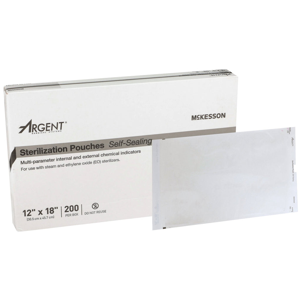 McKesson ArgentÂ¨ Sure-CheckÂ¨ Sterilization Pouch, 12 x 18 Inch