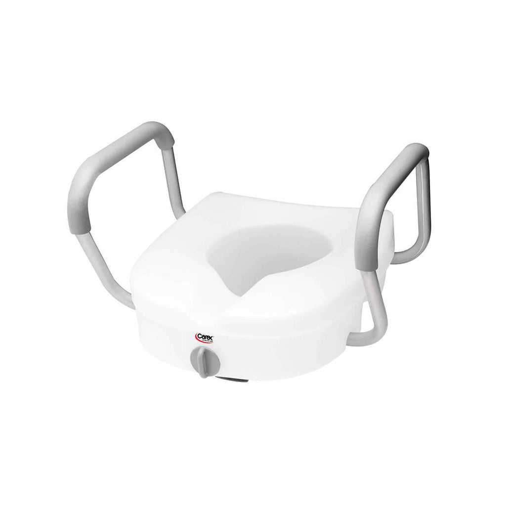CarexÂ¨ E-Z LockÂª Raised Toilet Seat with Adjustable Armrests