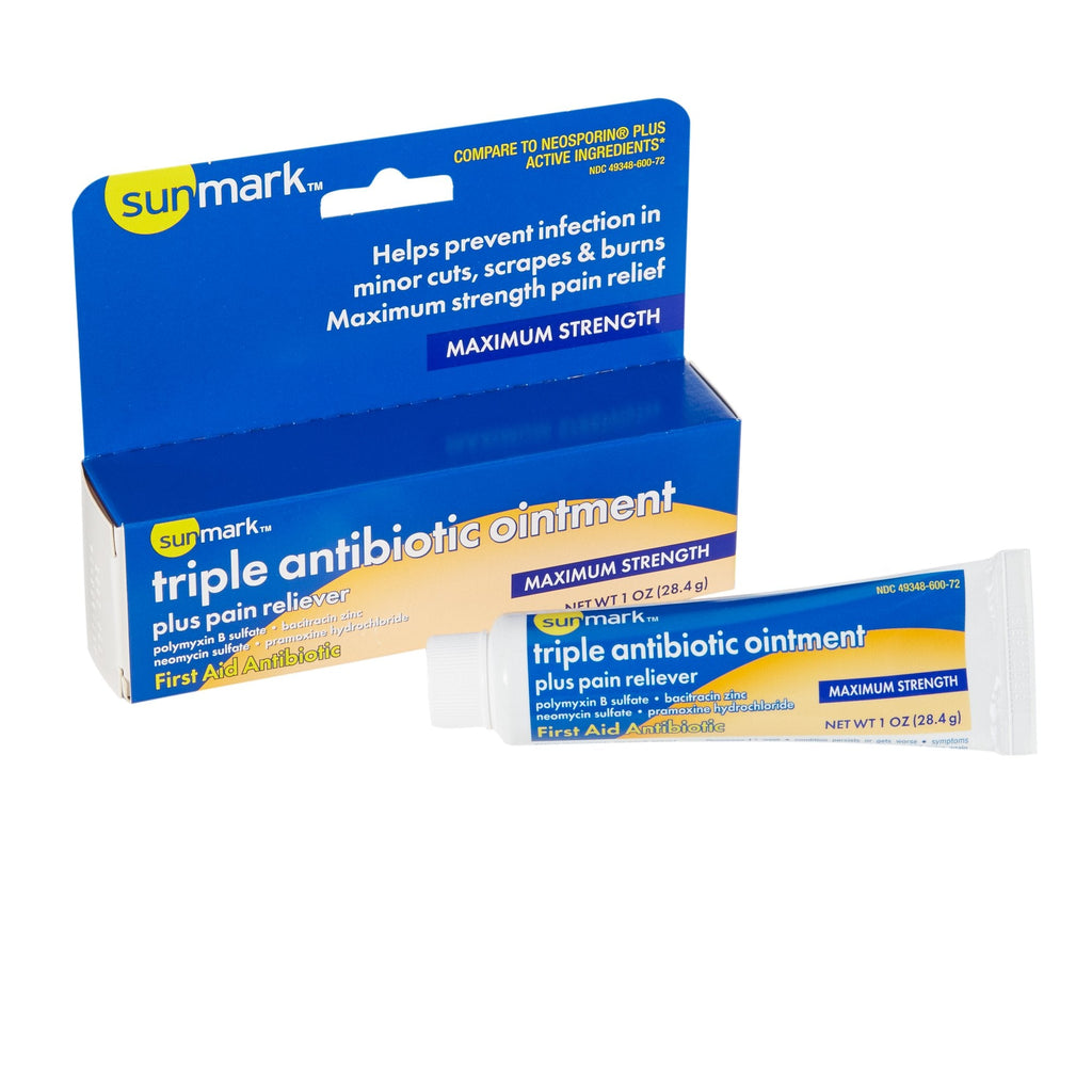 sunmarkÂ¨ Bacitracin / Neomycin / Polymyxin B / Pramoxine First Aid Antibiotic with Pain Relief, 1 oz. Tube