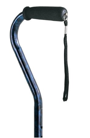 Carex Offset Cane, Height-Adjustable, 31"-40", Blue