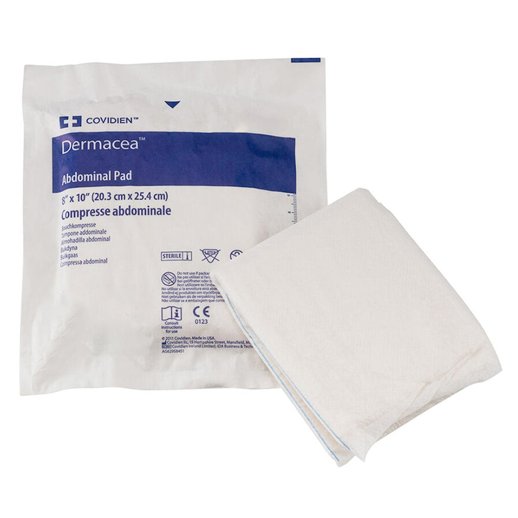 DermaceaÂª Abdominal Pad, nonwoven, nonsterile, 8 x 10 Inch