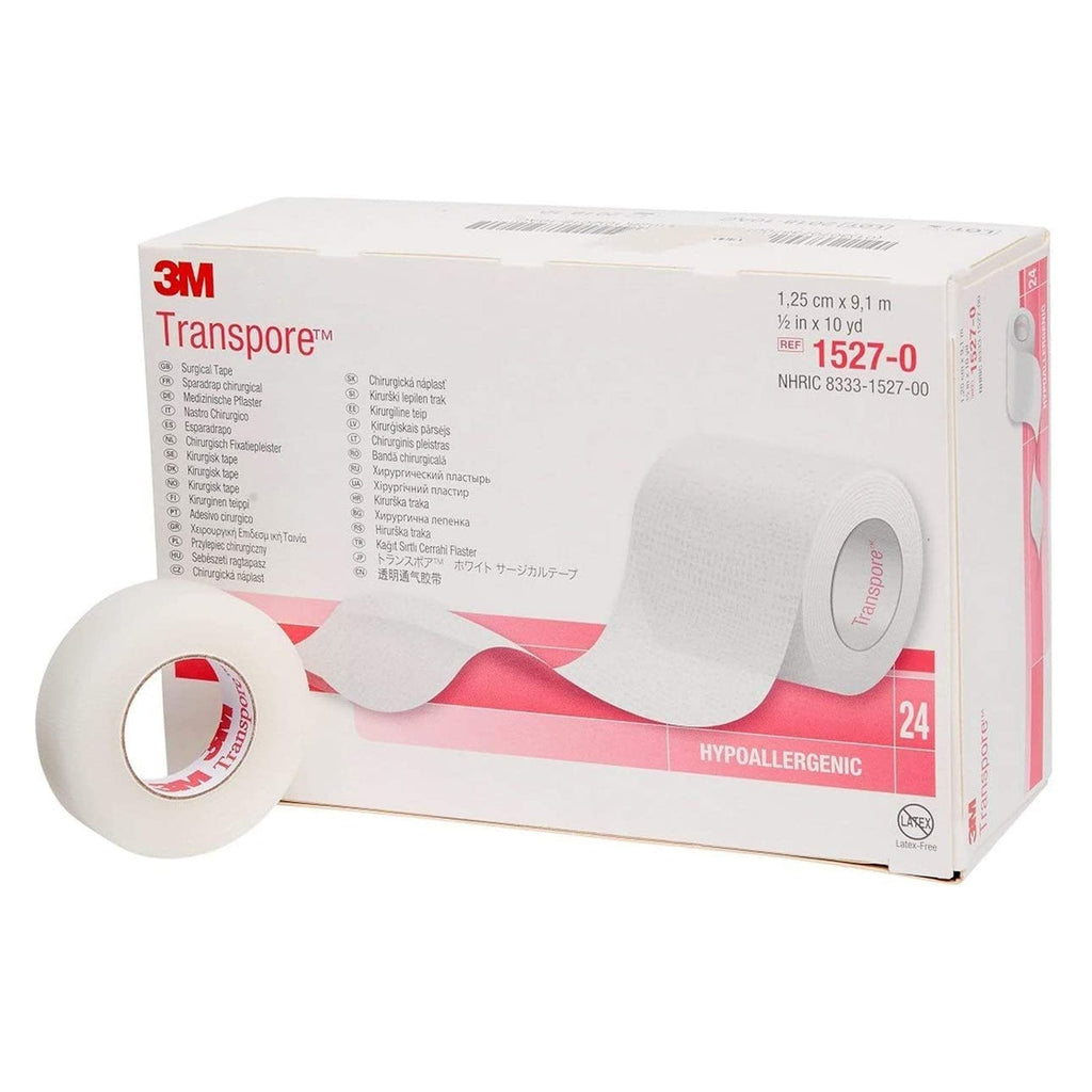 3MÂª TransporeÂª Plastic Medical Tape, 1/2 Inch x 10 Yard, Transparent