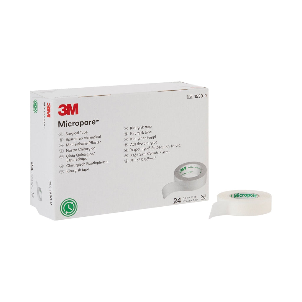 3MÂª MicroporeÂª Paper Medical Tape, 1/2 Inch x 10 Yard, White