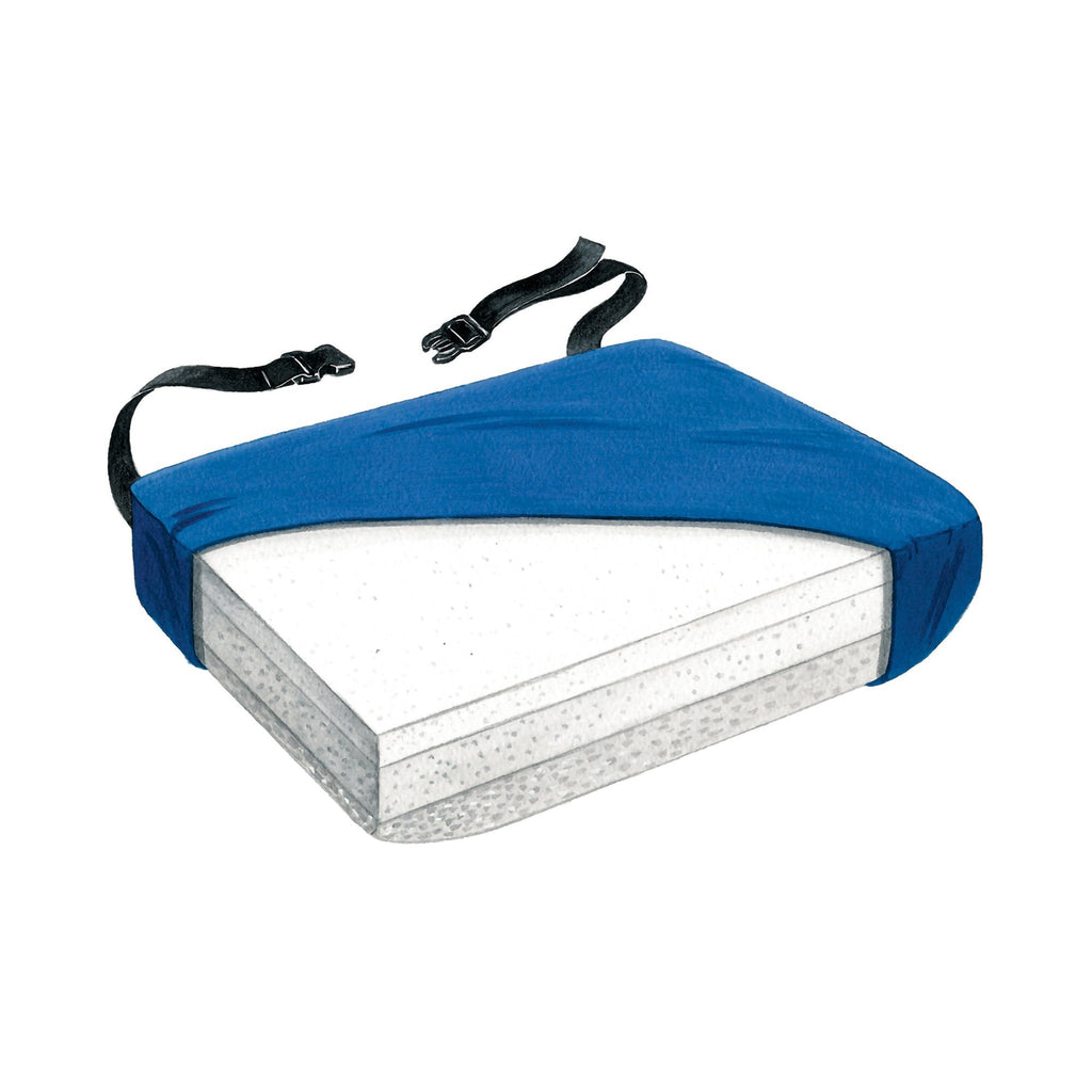 SkiL-CareÂª Bariatric Seat Cushion, 24 in. W x 18 in. D x 3 in. H, Gel / Foam, Blue, Non-inflatable