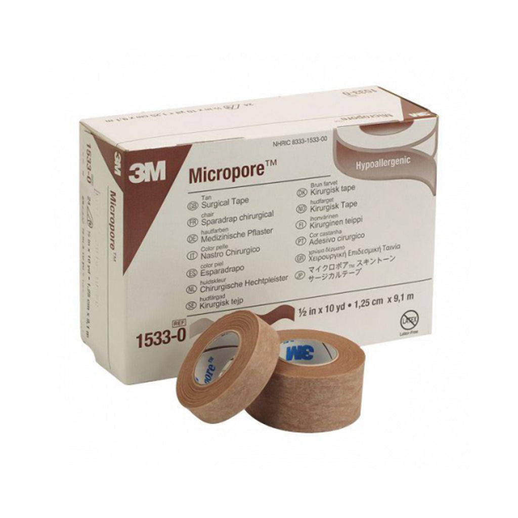3MÂª MicroporeÂª Paper Medical Tape, 1/2 Inch x 10 Yard, Tan