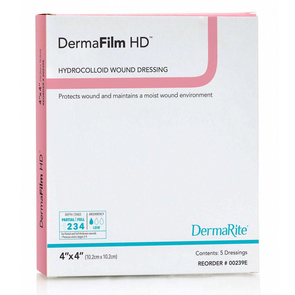 DermaFilmÂ¨ HD Hydrocolloid Dressing, 4 x 4 Inch